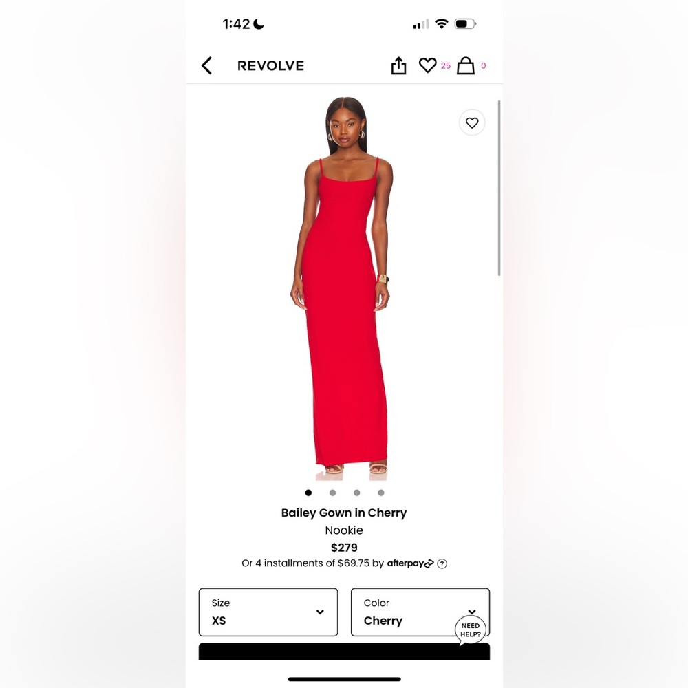 Nookie Bailey Column Gown in Cherry